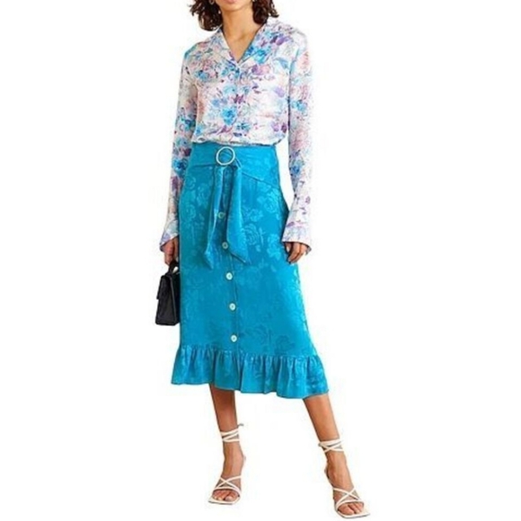 3S. NWT ART DEALER SILK BLEND SKIRT - Picture 3 of 10